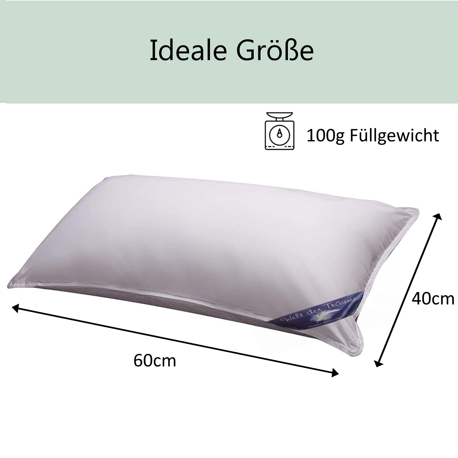 Welt der Träume Kinder Daunenset | Kinderbettdecke 100x135 cm | Kopfkissen Kinder 40x60 cm | Baby Bettdecke und Kissen | 400 g / 100 g | Daunenbettdecke | Federdecke | kein Lebendrupf
