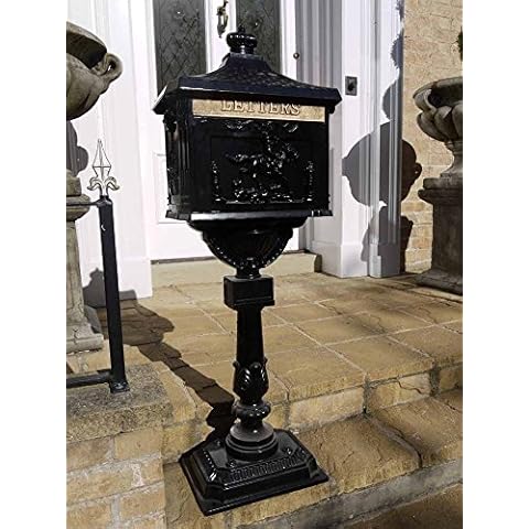 Victorian Style Aluminium Letter Box in Black Cover