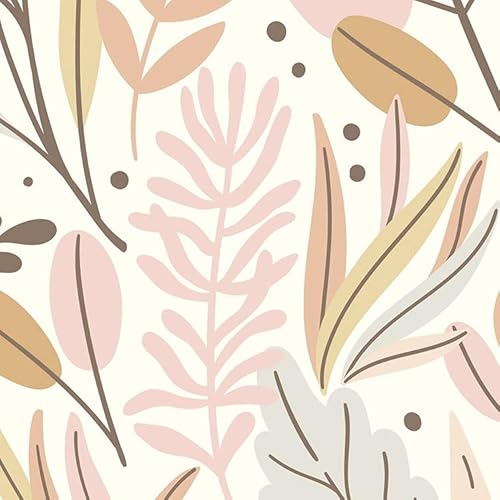 Komar Vlies Fototapete Twigs - Blätter, Wohnzimmer, Schlafzimmer, Dekoration, Tapete, Größe: 200 x 280 cm (Breite x Höhe) - 4 Bahnen - Bahnbreite 50 cm