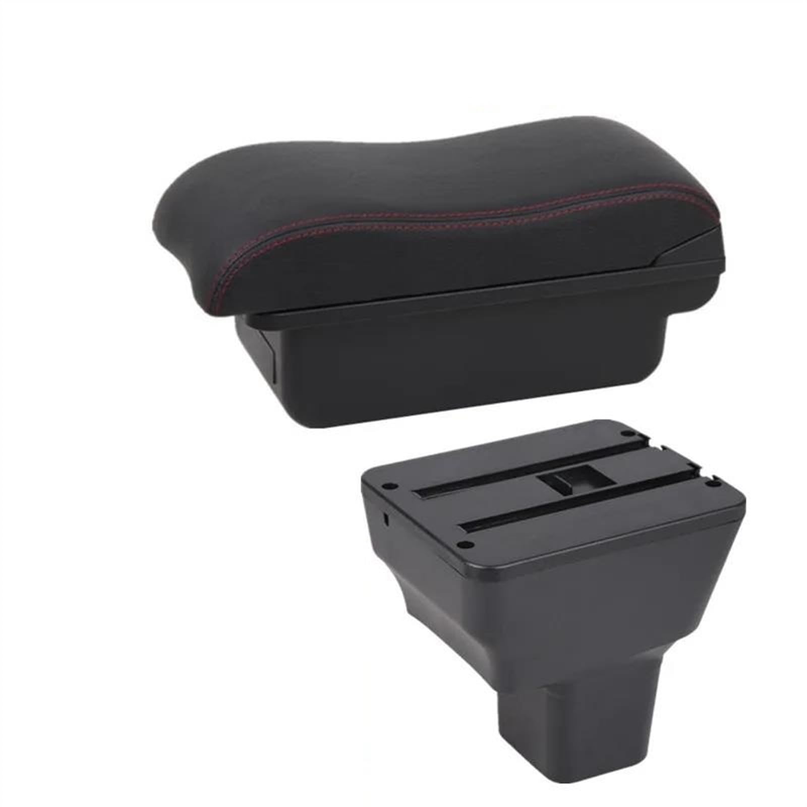 NMJLQW Storage Rack Car Armrest Box 2020-2024 Interior Dedicated Retrofit Storage Box Car Accessories For Versa For Almera(A2 red line)