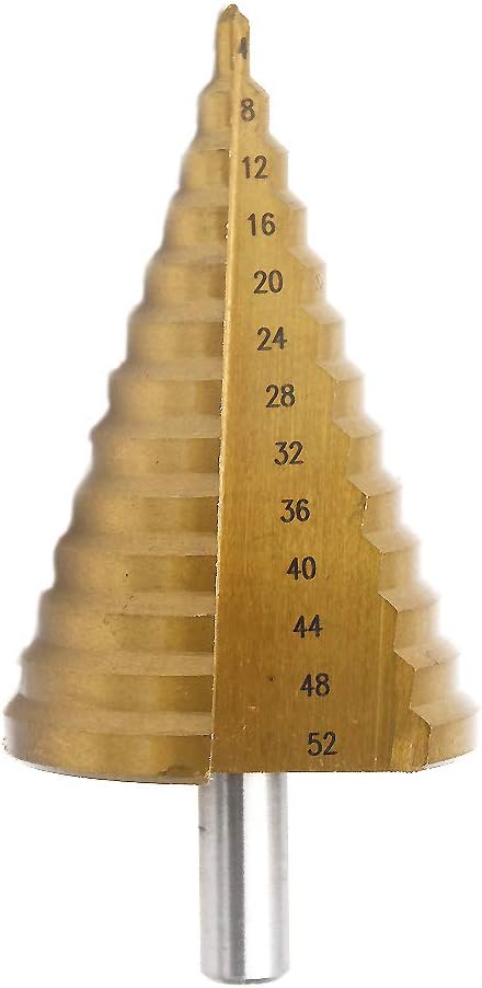ChiloskitLarge Step Drill Bit, High Speed Steel Unibit Step Drilling Bit Set for Metal Hole Cuter Wood Hole,4-52mm