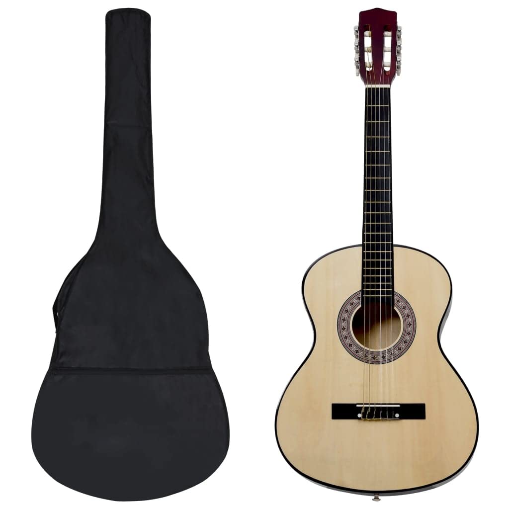 vidaXL Set de Guitarra Clásica Niños y Principiantes 8 Plazas Aficionados Instrumento Musical Acústica Óptima para Jóvenes Alumnos 3/4 36"