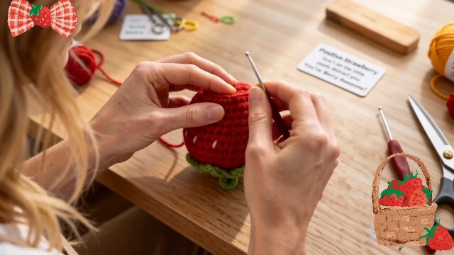 Amazon.com: Hoedia Positive Crochet Strawberry Gifts for Women Men