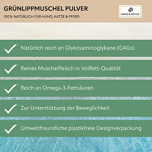 Grünlippmuschel Pulver für Katzen und Hunde von Paws & Patch