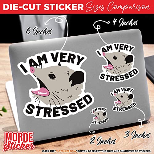 I Am Very Stressed Possum Sticker Funny I Am Very Stressed Opossum Stickers Die-Cut Waterproof Vinyl Sticker For Laptop Water Bottle Phone Case Cars Merchandise Decor Decal Stuff Gift Idea For Her Him Adults Kid V1 #TOP3