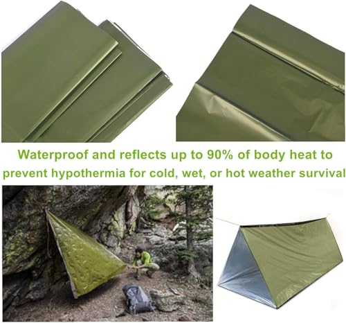 Emergency Survival Shelter Tent, 59 X 98.4inch Waterproof 2-Person Mylar Thermal Shelter for Hiking Camping - Image 6