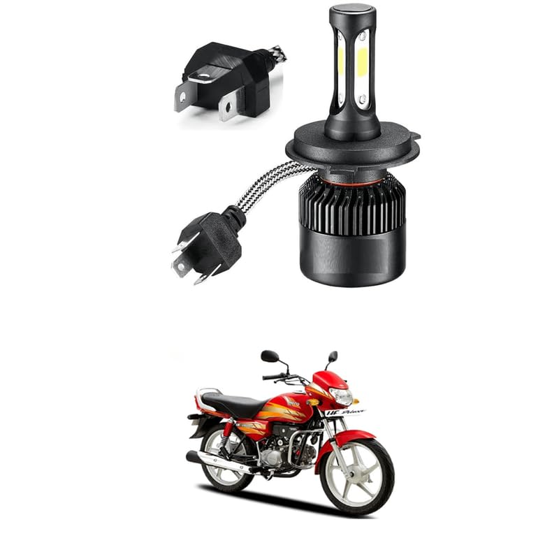 LOVMOTO Universal High Brightness 3 Side H4 LED Headlights Hi/Low Beam Bulbs 40W White Conversion Kit for Motorcycle, Bike, Scooty (Pack 1) Comfortable With Hf Del-uxe-image-8