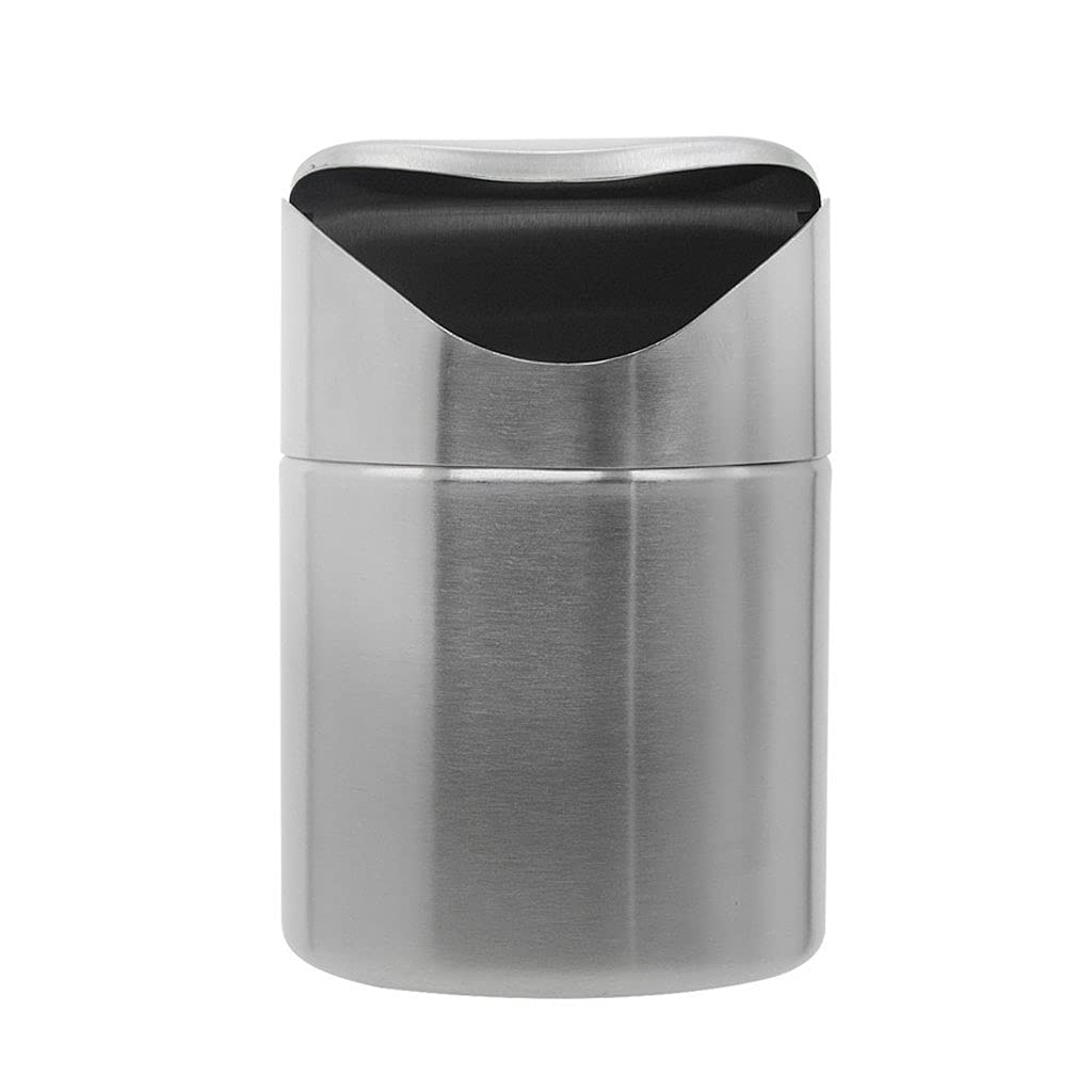 Pattumiere da Cucina, Mini pattumiera in Acciaio Inox Spesso, Cestino per la Carta straccia da Ufficio, capacità 1,5 l, Adatto per scrivania, Ufficio, Cucina