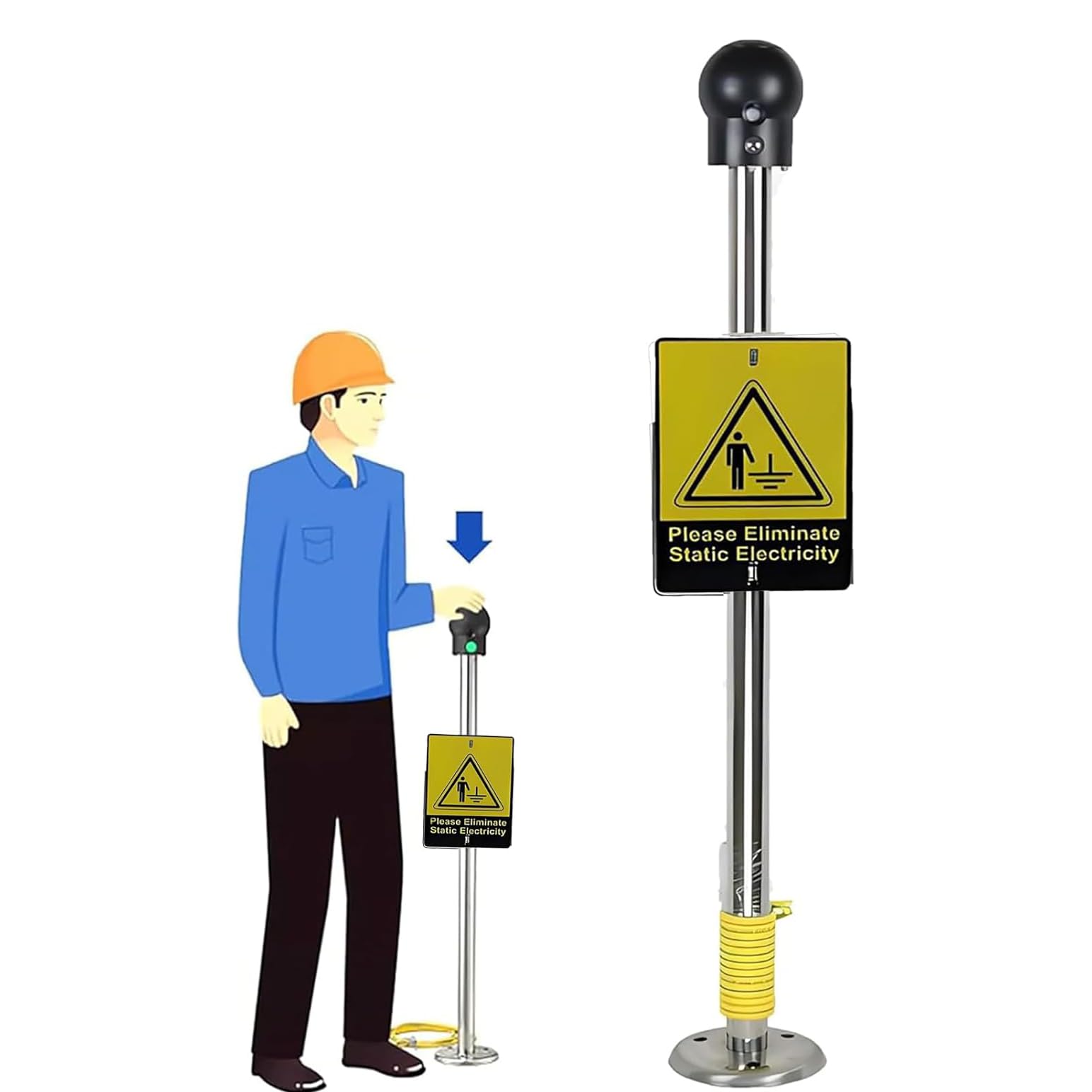 MiBoce Human Body Static Elimination Releaser, Industrial Explosion-proof Static Discharger, Static Discharge Ball, Safe Release, Sound And Light Explosion-proof, Reliable Grounding, For Chemical