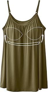 Camisoles for Women with Built in Bra Adjustable Strap Tank Tops Cami Sleeveless Summer Tops for Workout Sleeping Traveling