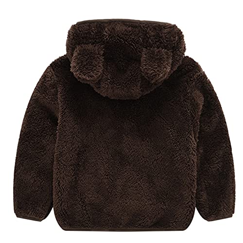 Toddler Boys Girls Warm Hooded Jacket Hoodies Cute Bear Ear Winter Solid Color Coat Fuzzy Warm Thick Clothes2
