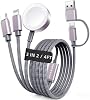 Esenciales de Viaje 2026 para Cargador de Apple Watch, Esenciales para Crucero y Campamento, Cargador para iPhone, Cable de Carga Múltiple, Base de Carga 3 en 2 para iWatch Series 11-2/Ultra, iPhone 17-12, Coche 2