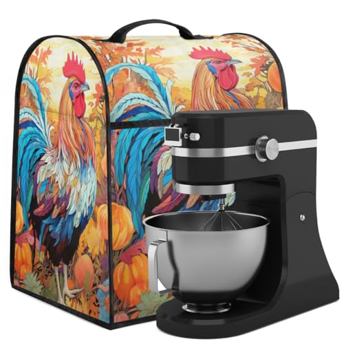 Coffee Maker Cover Rooster Pattern Kitchen Appliance Covers Small Appliance Covers Blender Cover Juicer Cover Dust Covers for Kitchen Appliances with Top Handle and Pockets,Washable,C523