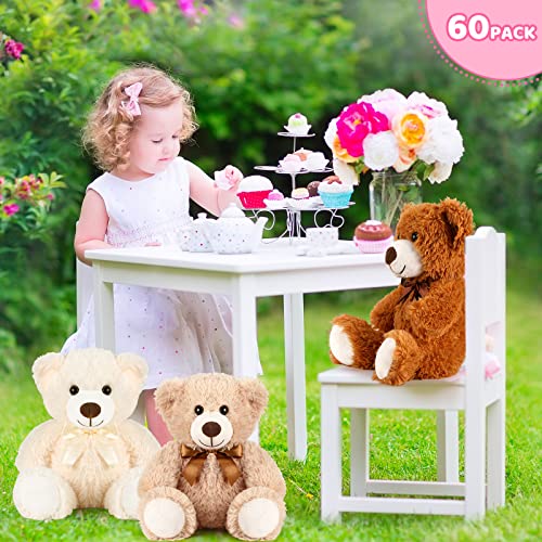 Sosation 60 Pcs 14 Inches Bear Bulk Stuffed Animals Plush Bear Cute Plush Toys Soft Bear Plush Dolls For Girlfriend Baby Shower Gender Reveal Graduation Wedding Birthday Party Home Bedroom Favors #TOP6