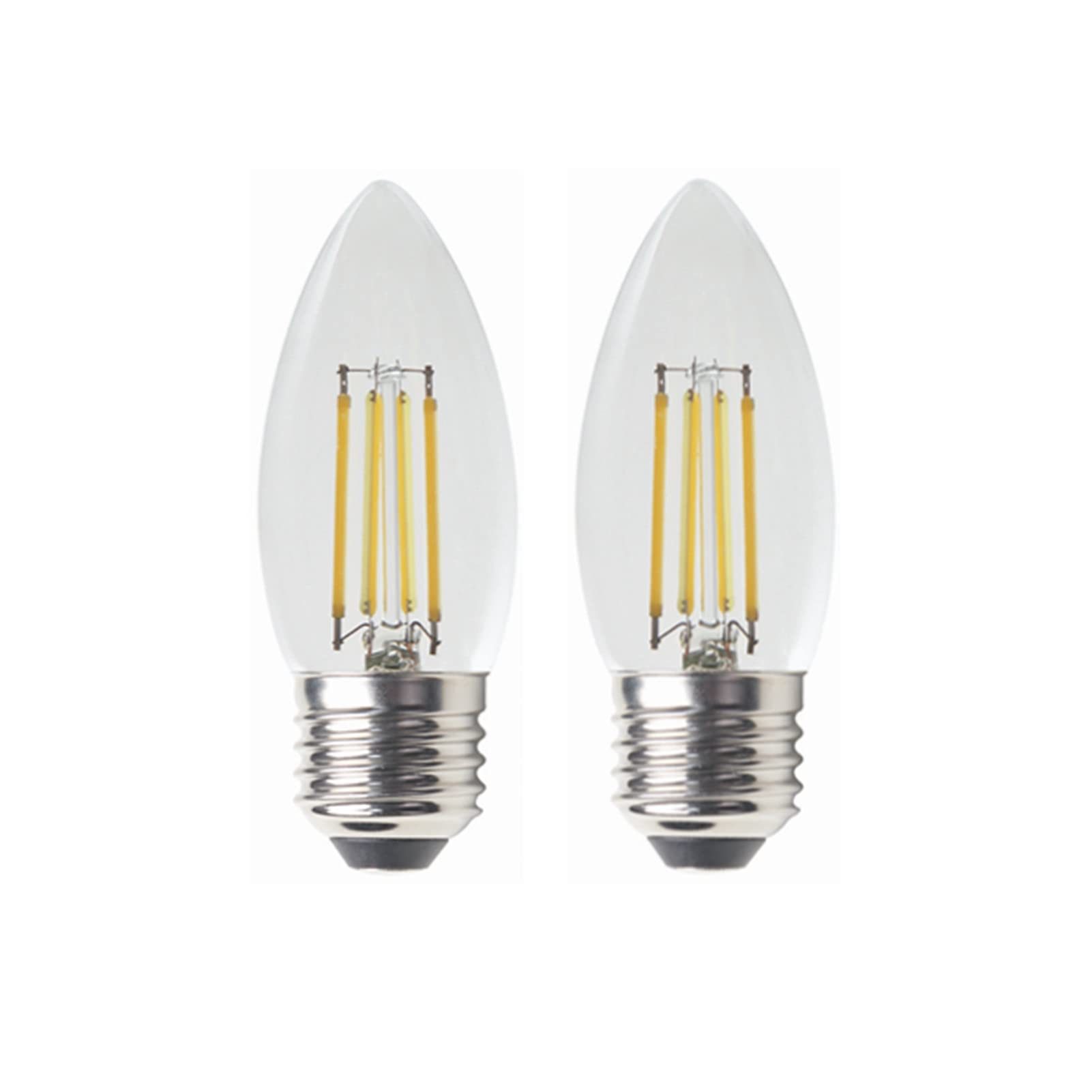 PONNYC 12v E26/E27 LED Light Bulbs 4W LED Candle Bulbs Vintage Decorative LED Filament Lamp Warm White 2700K 2-Pack