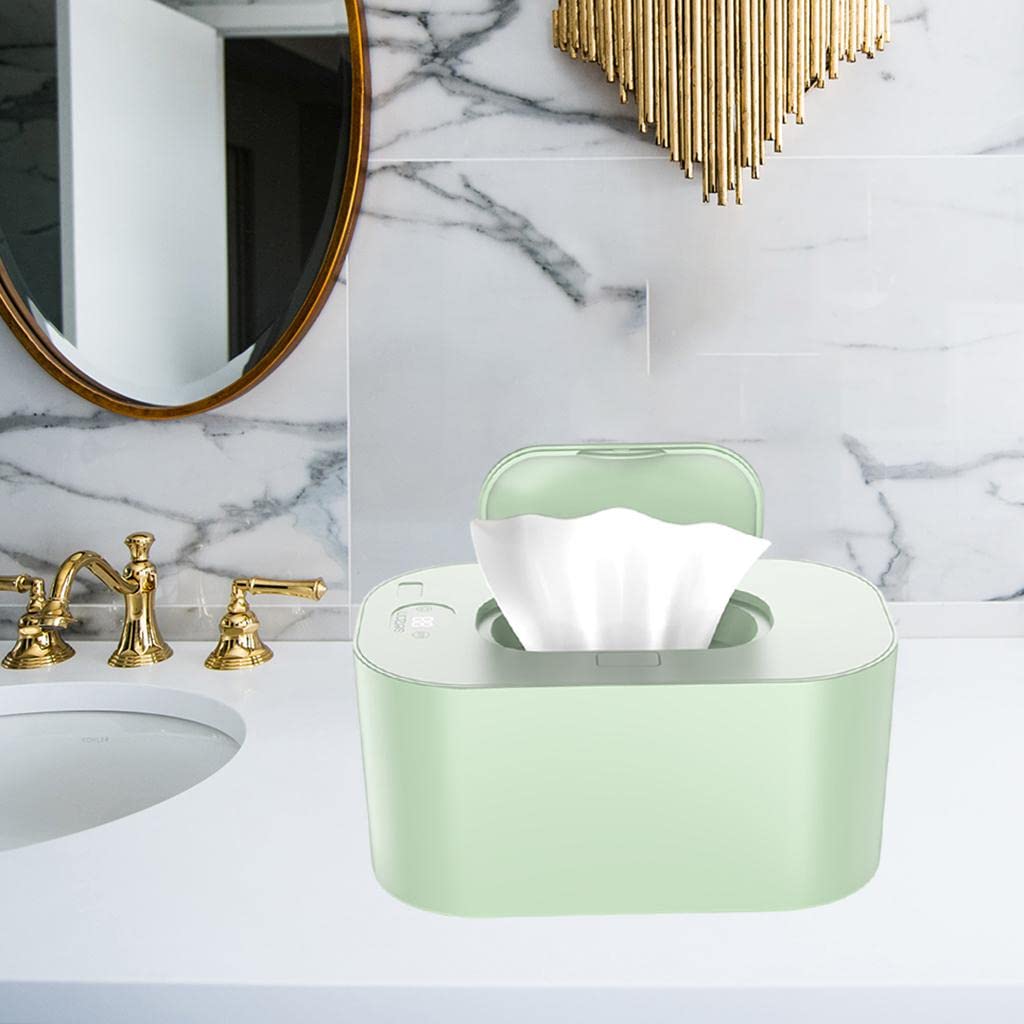 LICHTS Wipe Warmer Dispenser Fast Charging Large Capacity LED Display for Baby Green-image-15