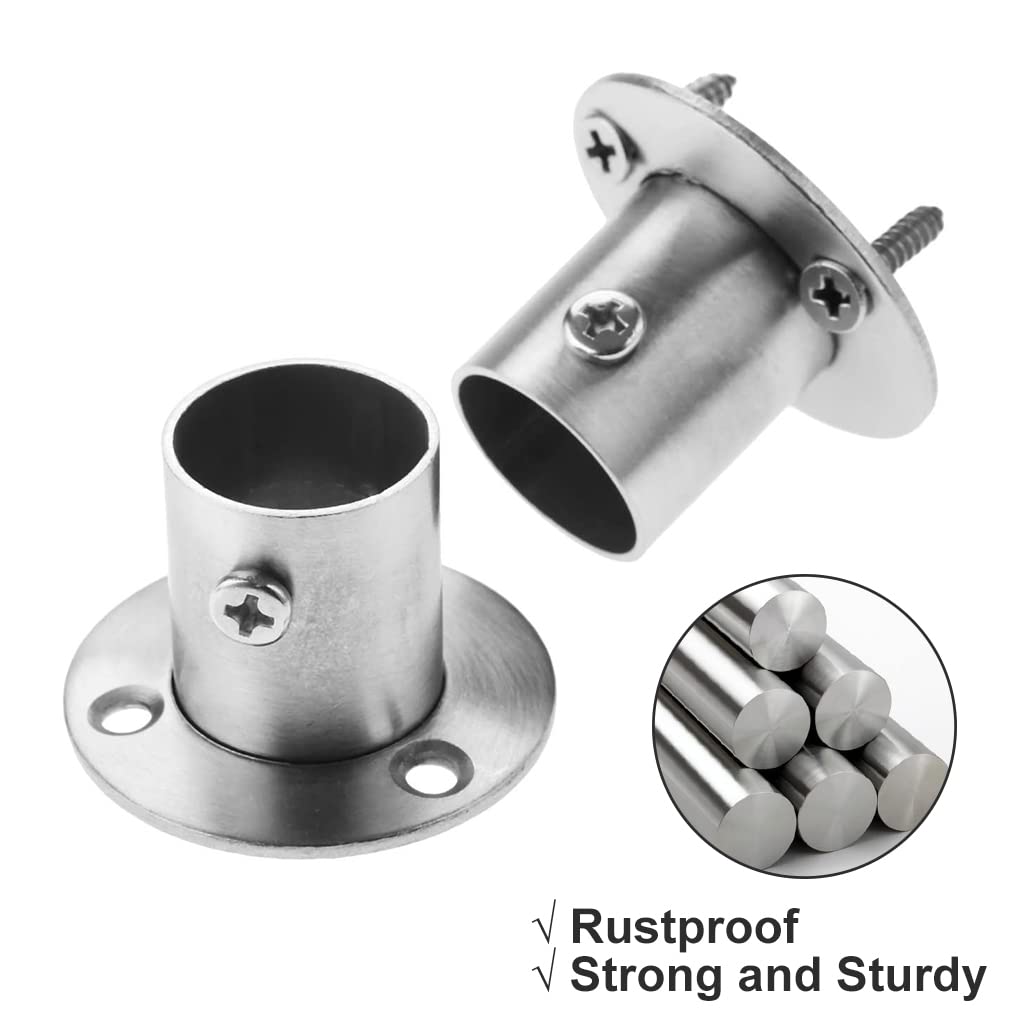 2 Stück Edelstahl-Stangenhalter U-förmig, Schwarz – Für 2,5 Cm Stangen, Bis 200 Kg Belastbar