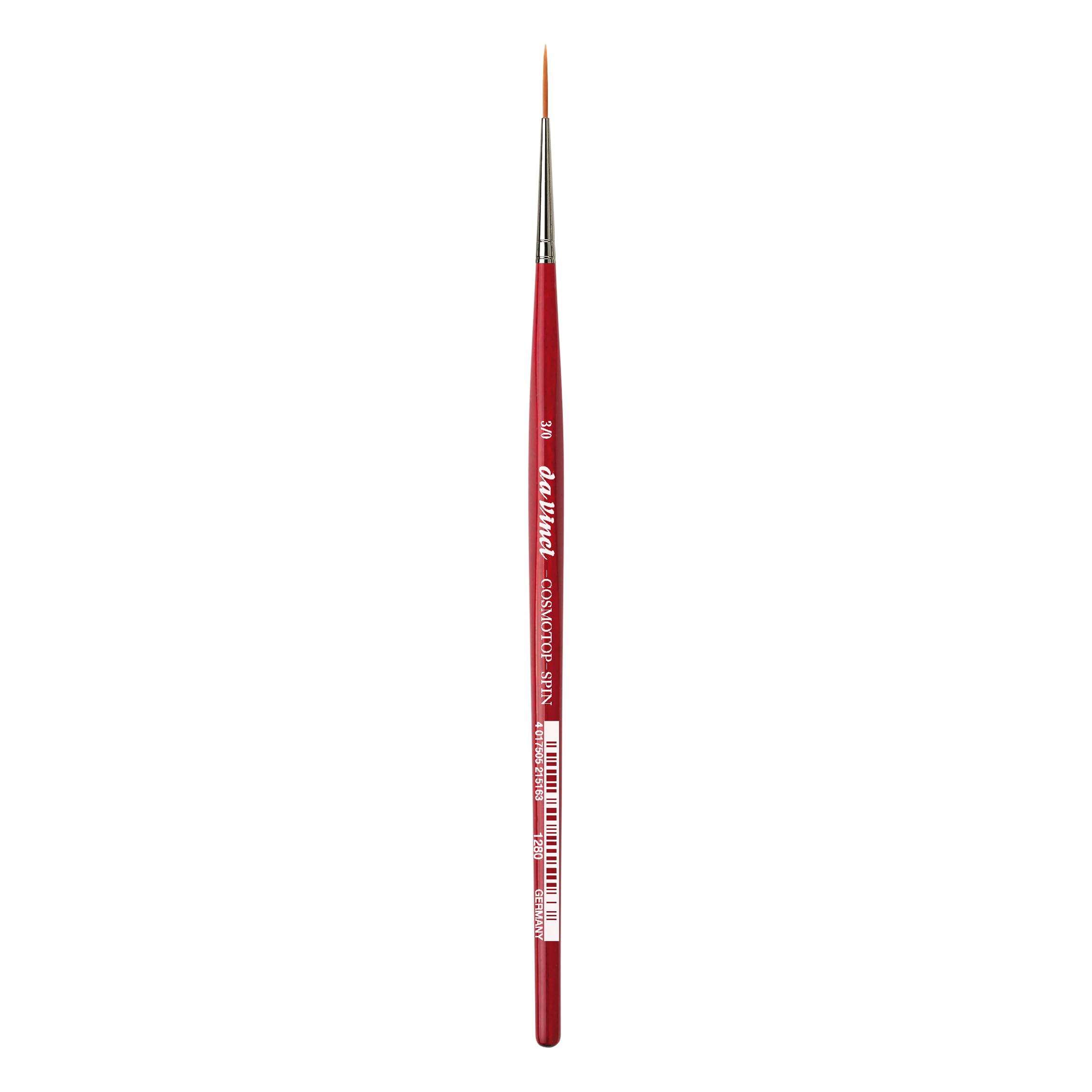 da Vinci Watercolor Series 1280 Size 3/0 - CosmoTop Spin Medium Needle-Sharp Liner - Professional Quality Multi-Diameter Synthetic Fibers - Holds More Water Than Any Other Synthetic