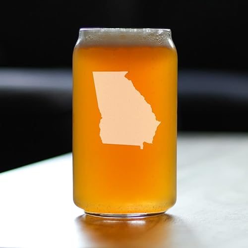 Miniatura 2 de Georgia State Outline Beer Can Pint Glass - State Themed Drinking Decor and Gifts for Georgian Women & Men - 16 Oz Glasses