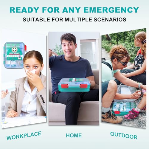 Image of General Medi 420 Pieces Professional First Aid Kit - HardCase First Aid Box - Contains Premium Medical Supplies for Travel, Home, Office, Vehicle, Camping, Workplace & Outdoor