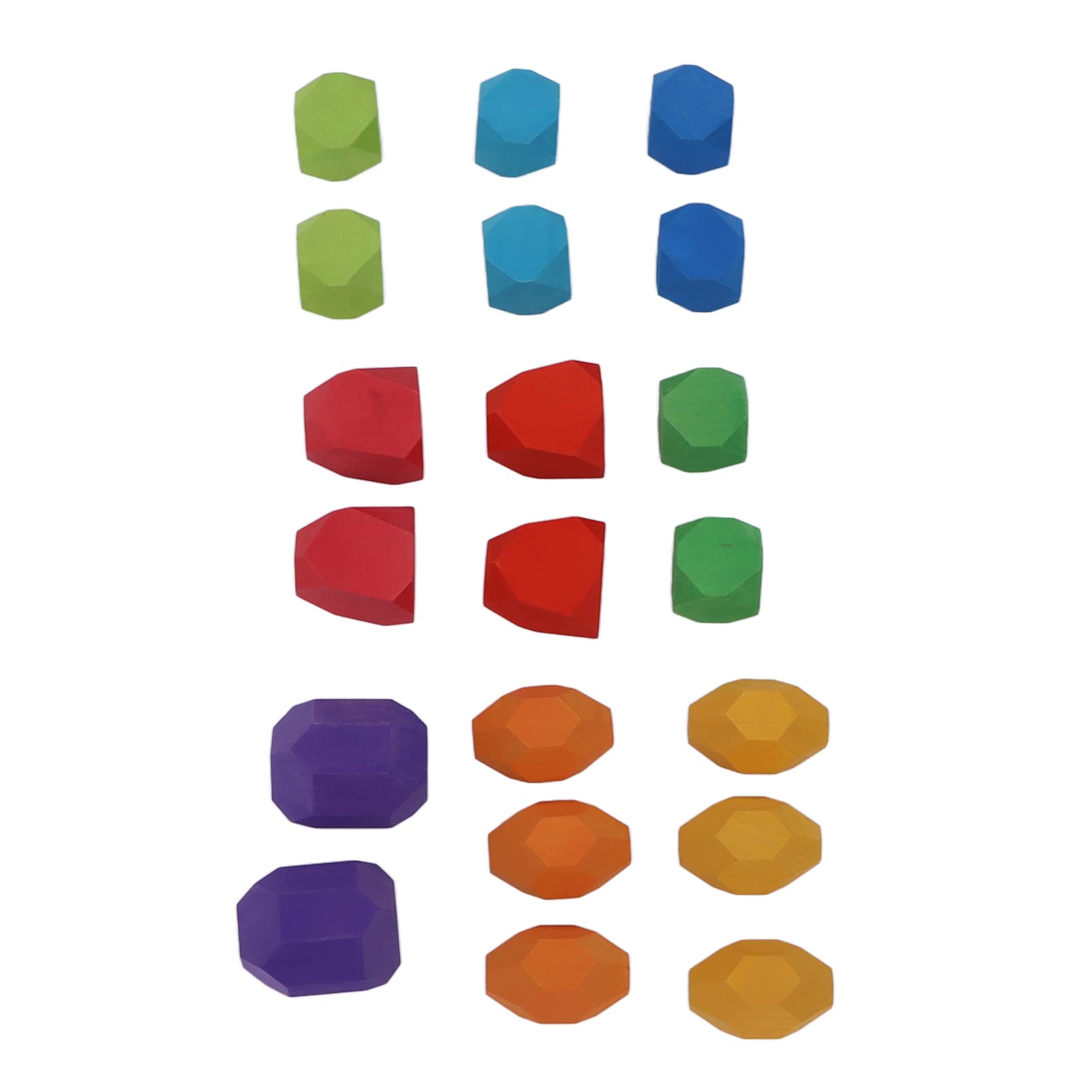Bloques de Madera de Piedra de Colores Brillantes, Juego Educativo de Diseño de 360° para Niños, Material de Pino, Tamaño 20 Piezas