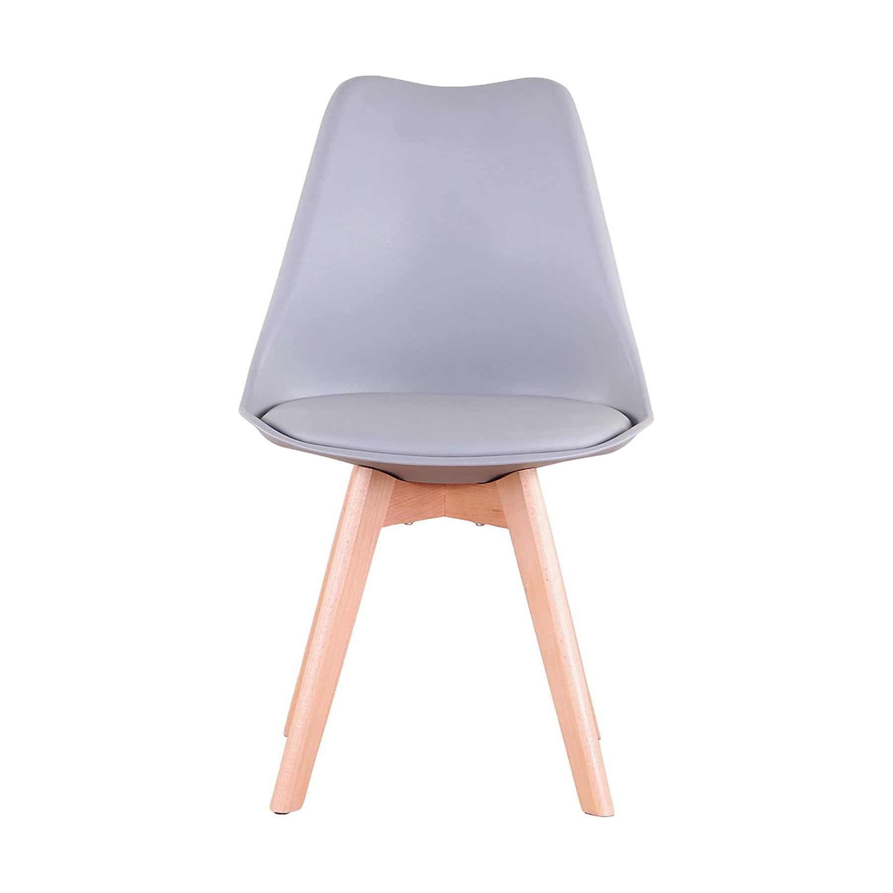 GrandCA HOME Chaises de Salle à Manger Lot de 6 Chaise Scandinave,Gris | Avec assise Rembourrée en Cuir PU, Pieds en Bois Massif, pour Salle à Manger, Cuisine, Appartement