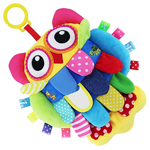 Image of teytoy My First Baby Toys-Who Do You See, Baby Crinkle Activity and Teething Toy with Multi-Sensory Rattle and Textures, Owl