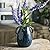 Tanvecle Blue Ceramic Vase with 2 Handles, Modern Farmhouse Vase for Home Decor, Rustic Terracotta Vase, Decorative Pottery Flower Vase, Clay Small Vase, Centerpieces for Dining Table - 7 Inch Tall