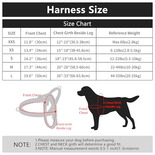 AIITLE No Pull Hundegeschirr mit weich gepolstertem Griff, Reflektorstreifen, ausbruchsicher und Schnellverschluss zum Anpassen von Geschirren für Welpen oder sehr kleine Hunde, Gelb-Lila, XXS