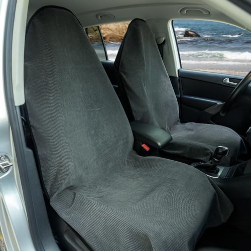 Image of Waterproof Car Seats Cushions with Non Slip Back - Universal Gray Seats Liner Fit for Cars Truck SUV Seat - Portable Carseat Protectors Great for Workouts Swimming Running Boxing Yoga