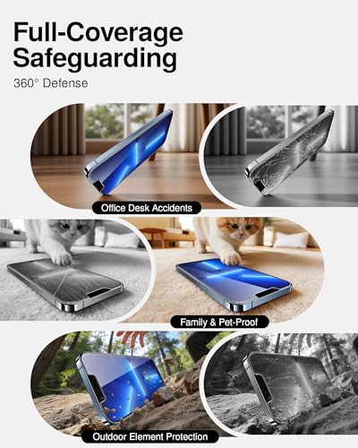 Image of SMARTDEVIL 2 Pack for iPhone 13 Pro Max /14 Plus Screen Protector | Military-Grade Shatterproof Protection, Crystal Clear, 9H Hardness, Fast & Easy Installation, Scratch Proof, Case Friendly