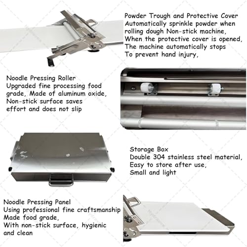 Laminadora de masa de acero inoxidable con tabla plegable premium 8
