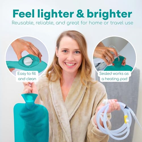Image of Medi Grade Enema Kit for Adults, 2L Enema Bag for Colon Cleanse, Turquoise