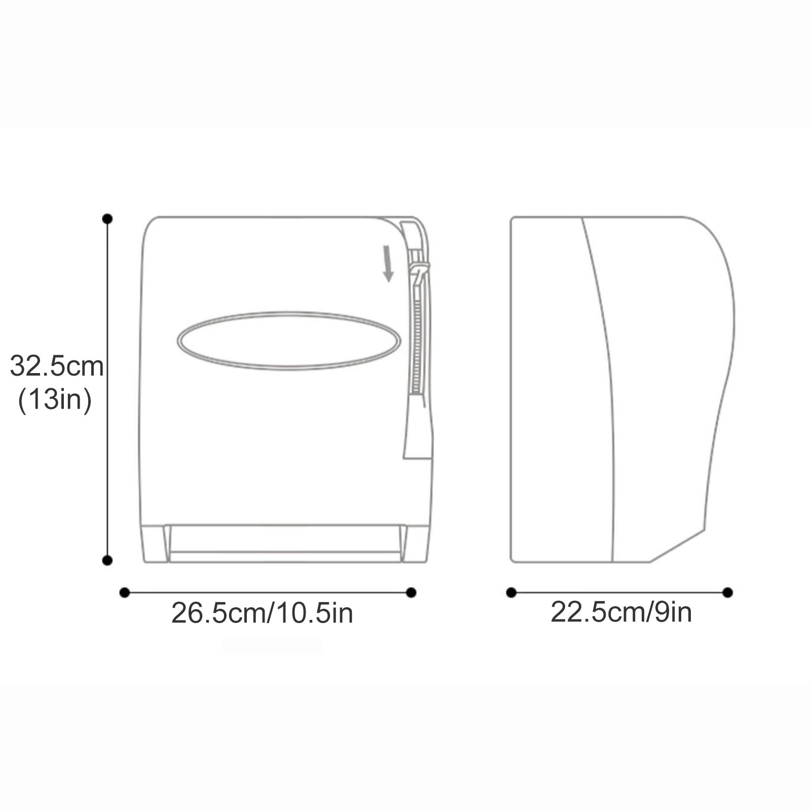 Dispensador de Papel, Dispensador Papel Secamanos Comercial, Dispensador Papel Higienico, Montaje en Pared, con Cerradura