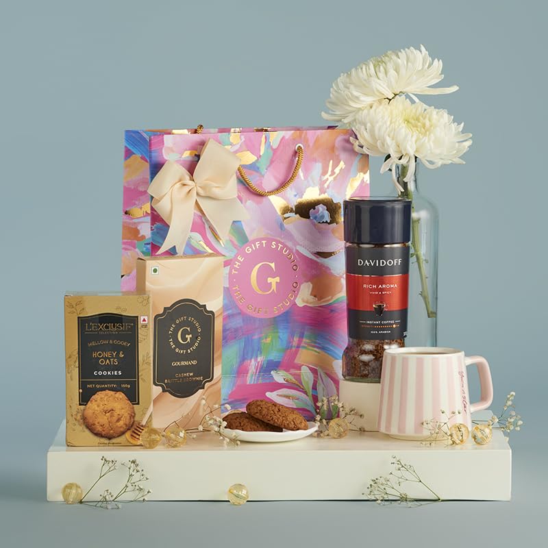 THE GIFT STUDIO.COM | The Festive Brew Rakhi Hamper for Brother | Evil Eye Rakhi, Davidoff Coffee, Oat & Honey Cookies & Cashew Brittle | Raksha Bandhan Gift-picture-11