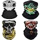 KUMSODE 4 Stück Funktionstücher Totenkopf Gesichtsmaske Halstuch Multifunktionstuch Schutzmaske Totenkopf Schal Gesichtsmaske Sturmhaube Bandana Ski Motorrad