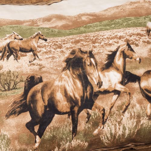 Karin Maki Wild Horses Comforter Set, Animal Themed Running Horses Pattern 3 Pcs Polycotton Bedding Set With Matching Bedskirt, Shams – Twin, Brown #TOP2