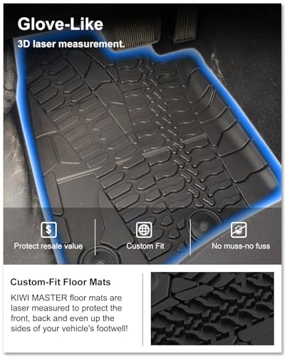 Image of Kiwi Master Floor Mats & Cargo Mat for 2014-2018 Jeep Wrangler JK 4-Door