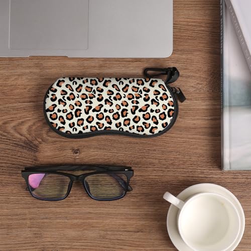 Image of Sunglasses Soft Case, Cute Ultra Light Portable Neoprene Zipper Eyeglass Glasses Case with Belt Clip for Men Women