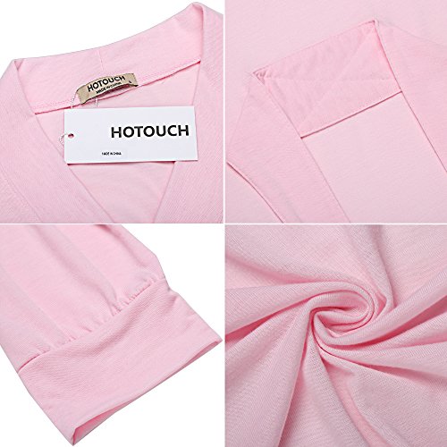 Image of HOTOUCH Womens Robe Lightweight Short Knit Bathrobe Soft Ladies Sleepwear with Pockets