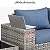 HOOOWOOO Outdoor Patio Sectional Furniture Sofa Set with Swivel Rocking Chair,8 Piece Modern Wicker Couch with Widened Armrest,Modular Conversation Seating Set for Garden(Denim Blue)