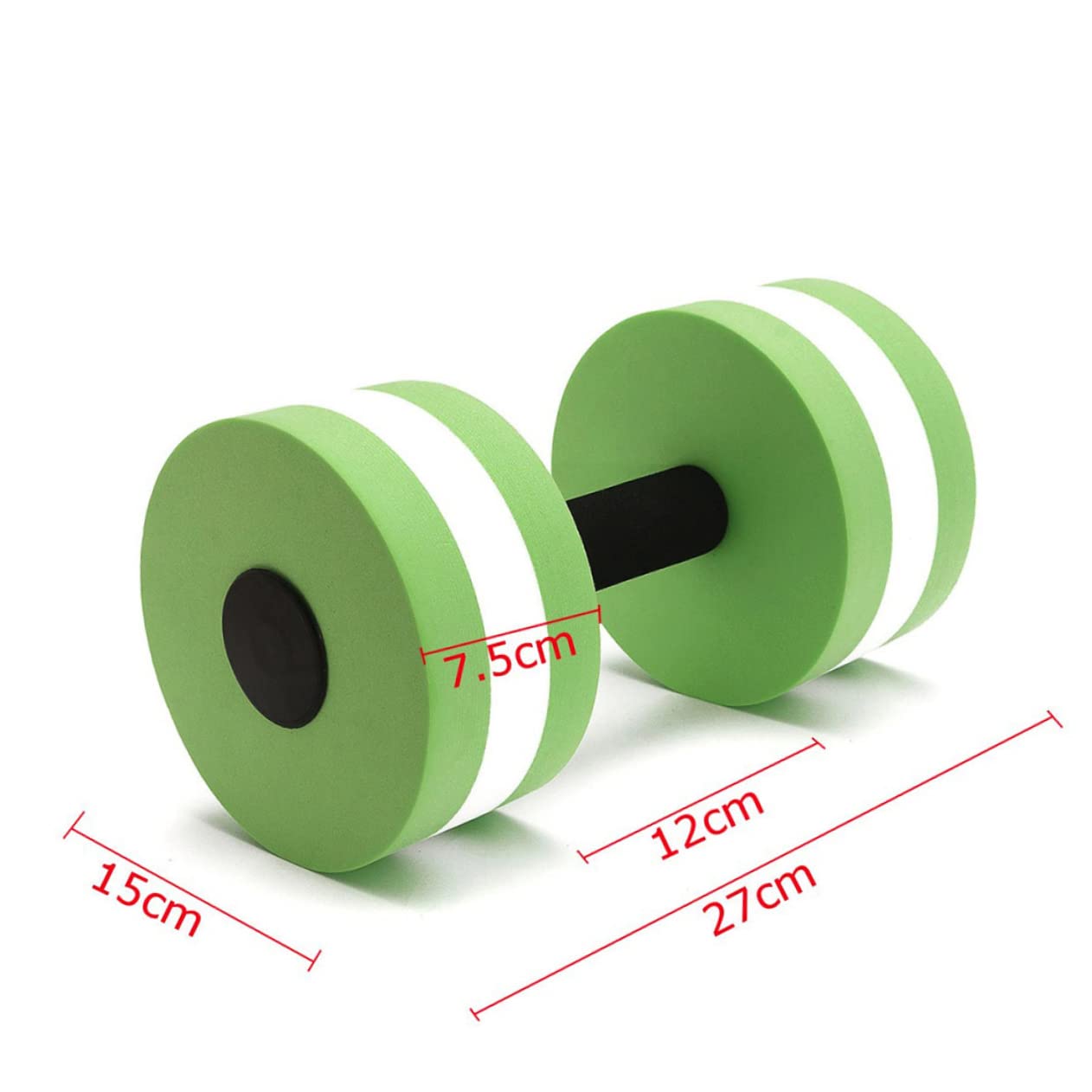 Abaodam 2Pcs Water Dumbbells Barbells for Pool Exercises Green Aquatic Resistance Equipment for Water Aerobics Accessory for Strength and Flexibility Training