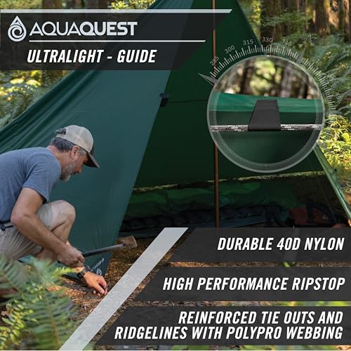 AquaQuest Guide Camping Tarp - Ultralight Tent Cover or Rain Fly - Waterproof Camping Gear Must Haves for Hiking, Hammock, Bivy & Survival, 13 x 10 ft, Stealth Gray - Thumbnail 3