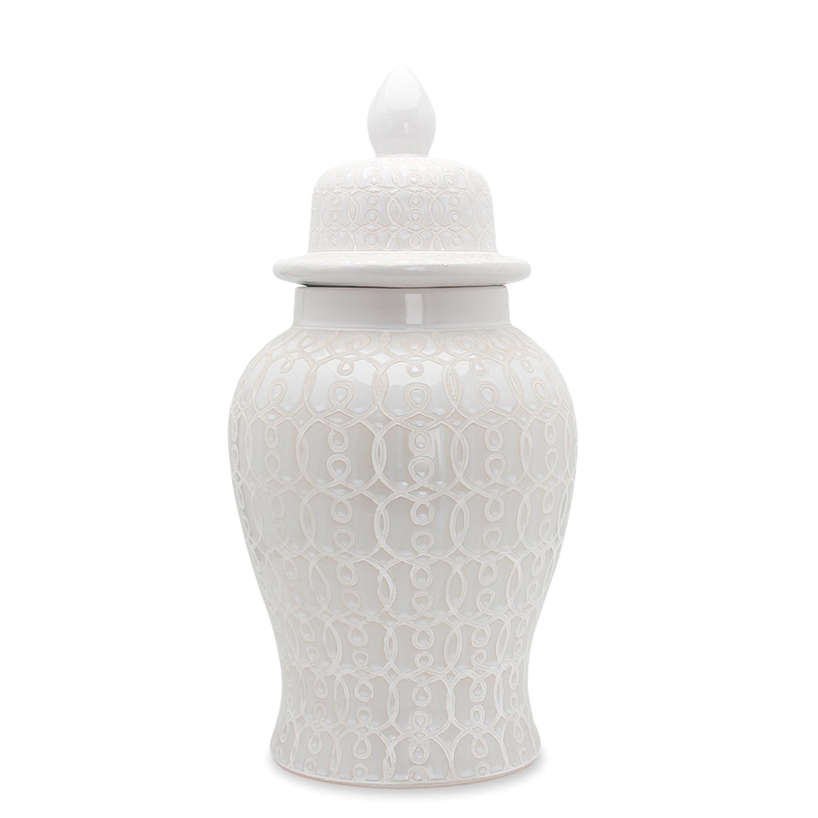 Ginger Jar Vase, Ceramic Jar, Porcelain Ornaments, Tea Storage Containers, elegant Ornaments, Traditional Home Decor - Flower Vases For Bouquet Vintage Jars 32.7" Centerpieces(white,10.3"L x 10.3"W x