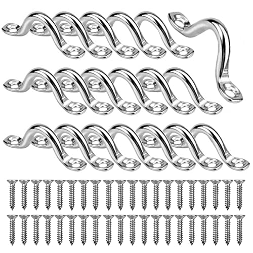 AISHOW 20 sztuk padów ze stali nierdzewnej 304 ze stali nierdzewnej, do kajaka, pętli, pasek oczkowy, oczko 5 mm, z 40 śrubami do kajaka, kajaka, do riggingu