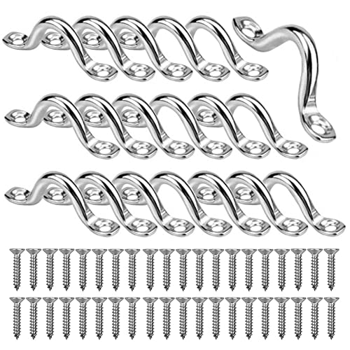AISHOW 20 Piezas M5 Almohadilla Correa de Ojos de Acero Inoxidable 304 Bucles Cubierta Kayak para Colgar Gancho Fijo con 40 Tornillos