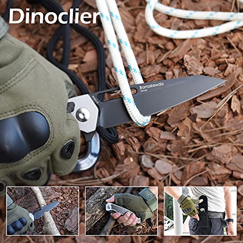 SHIELDON Barraskewda Facas Dobráveis, aço D2 lâmina de 3,74 polegadas com revestimento de titânio, c