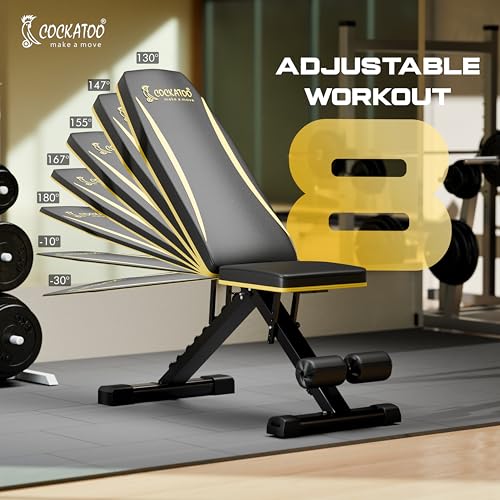 Image of Cockatoo Alpha X15 Strength Training Incline and Decline Bench Press For Home Gym, Flat and Upright Gym Bench For Home,Max User Weight-250Kg