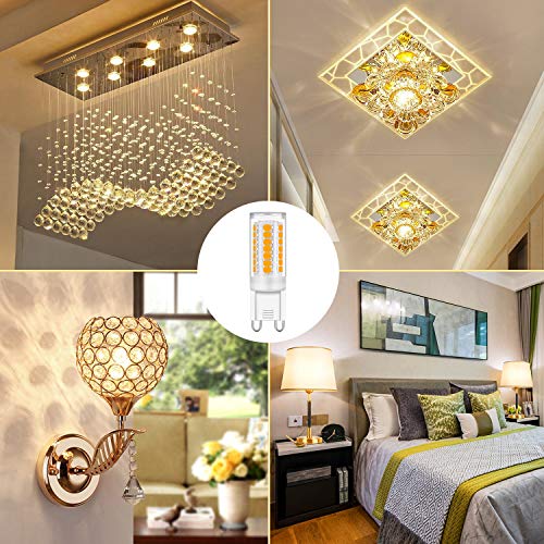 Yuiip G9 Led Light Bulb 4W Equivalent 40W Halogen Bulbs, G9 Base, Warm White 3000K, 400Lm Lamp, Ac 120V Cri 83 For Home Lighting, Ceiling Fan, Chandelier, Non Dimmable (6 Pack) #TOP5