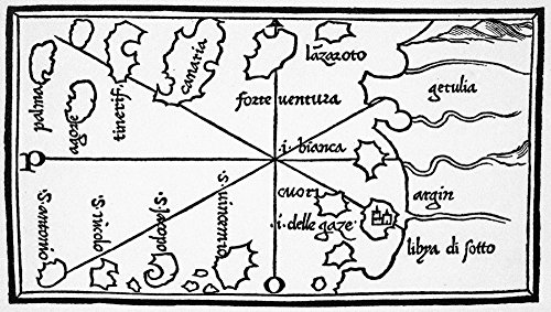 Map Canary Islands 1528 Nmap Of The Canary Islands Owned By Spain Off The Northwest Coast Of Africa Woodcut From Benedetto BordoneS Isolario Venice 1528 Poster Print by (24 x 36)